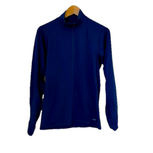 MEC recycled polyester quarter zip base layer in royal blue. Size M